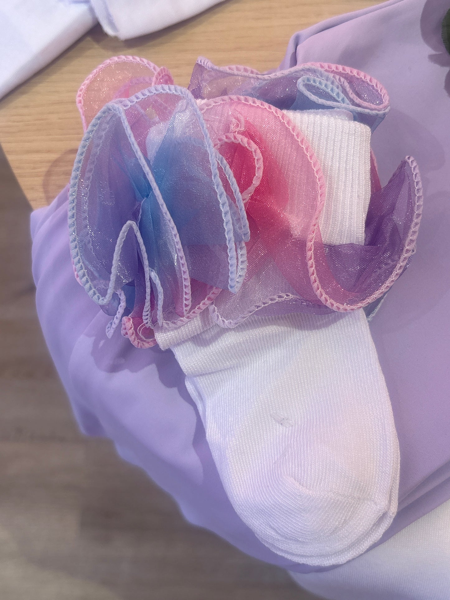 Pink, Purple & Blue Frill Socks