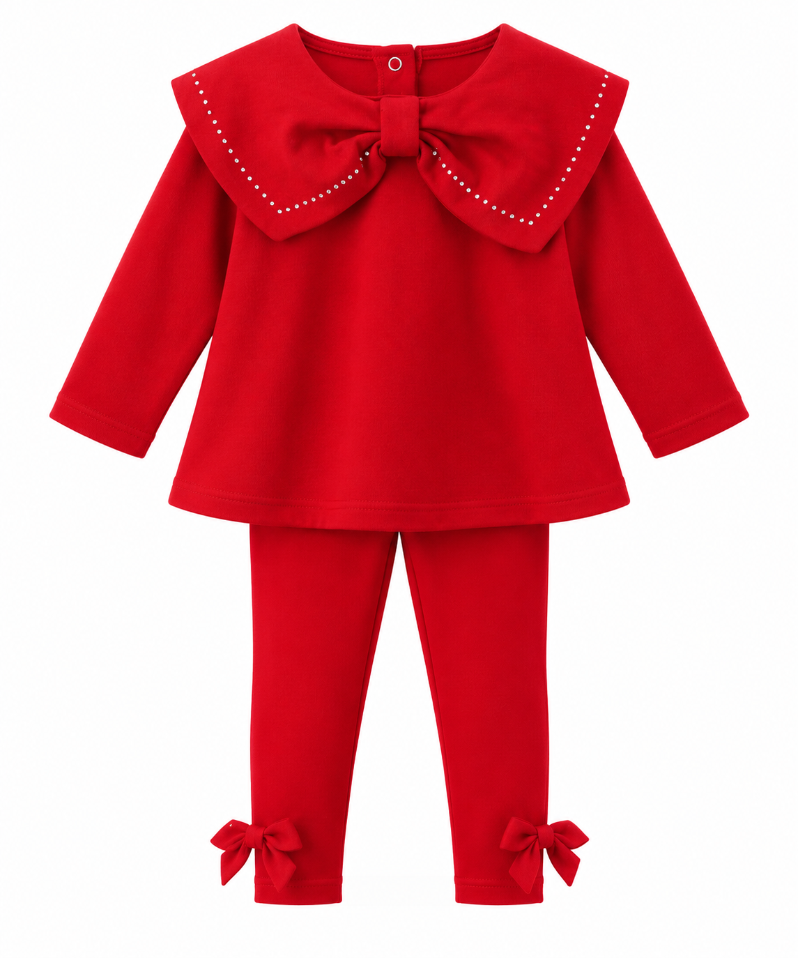 Visara Ruby Red Sparkle Bow Legging Set
