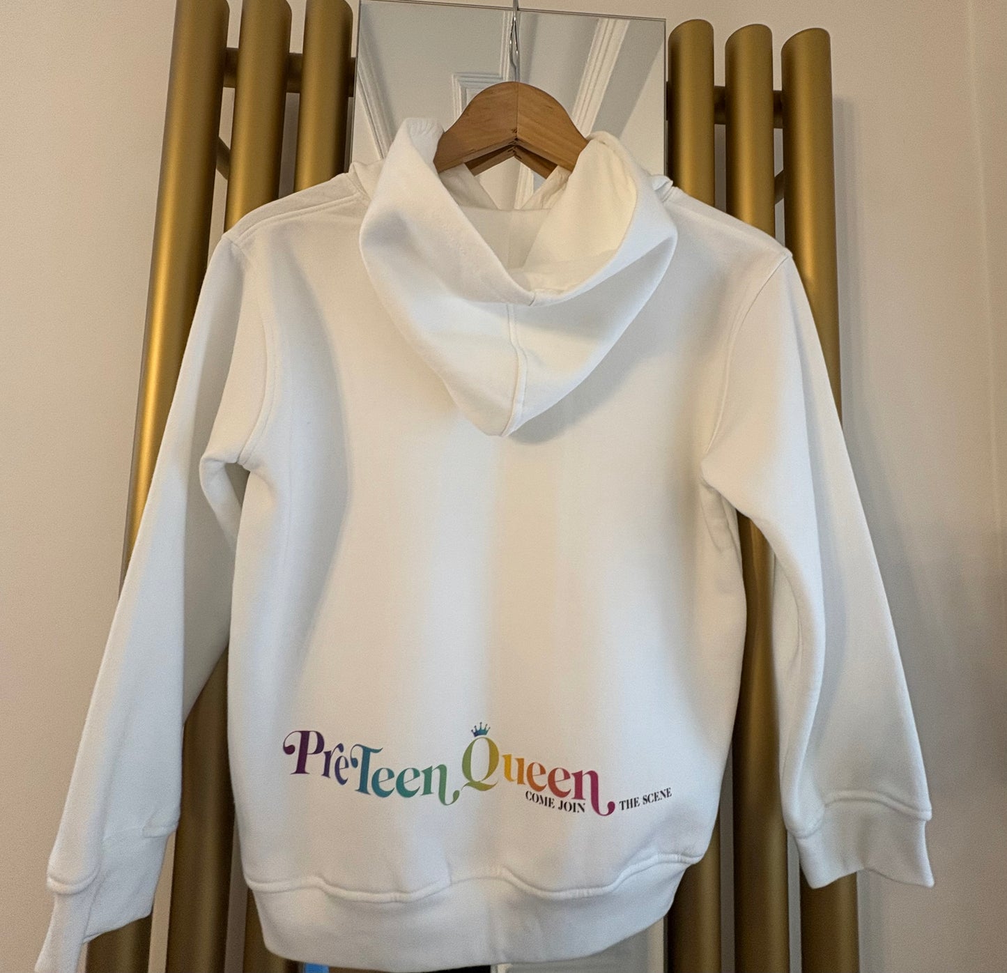 Pre Teen Queen White Hoodie