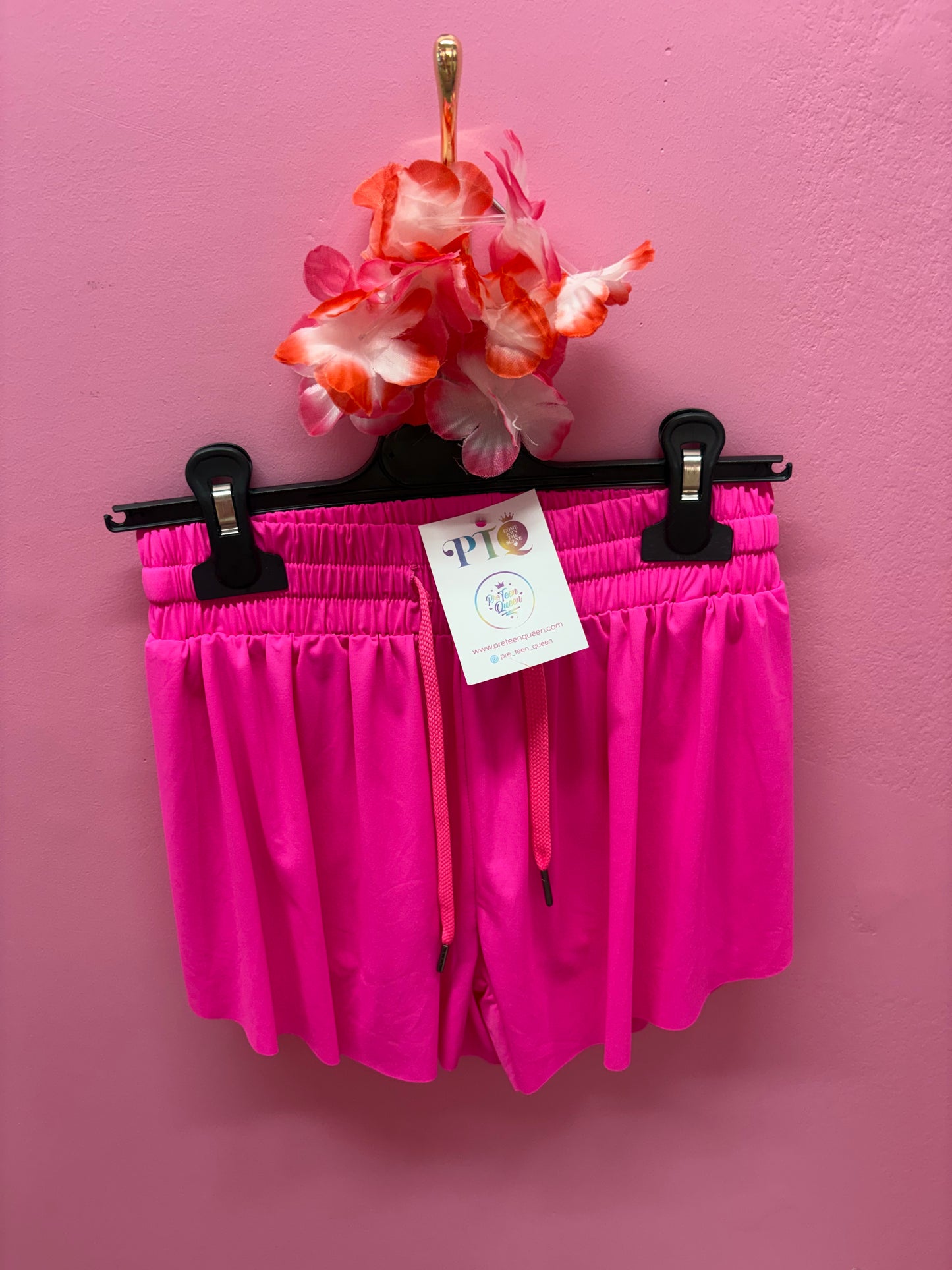 Pink Track Shorts