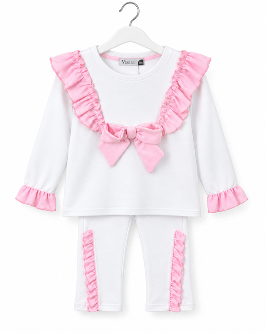 Pretty in Pink Frill & Bow Two-Piece Set