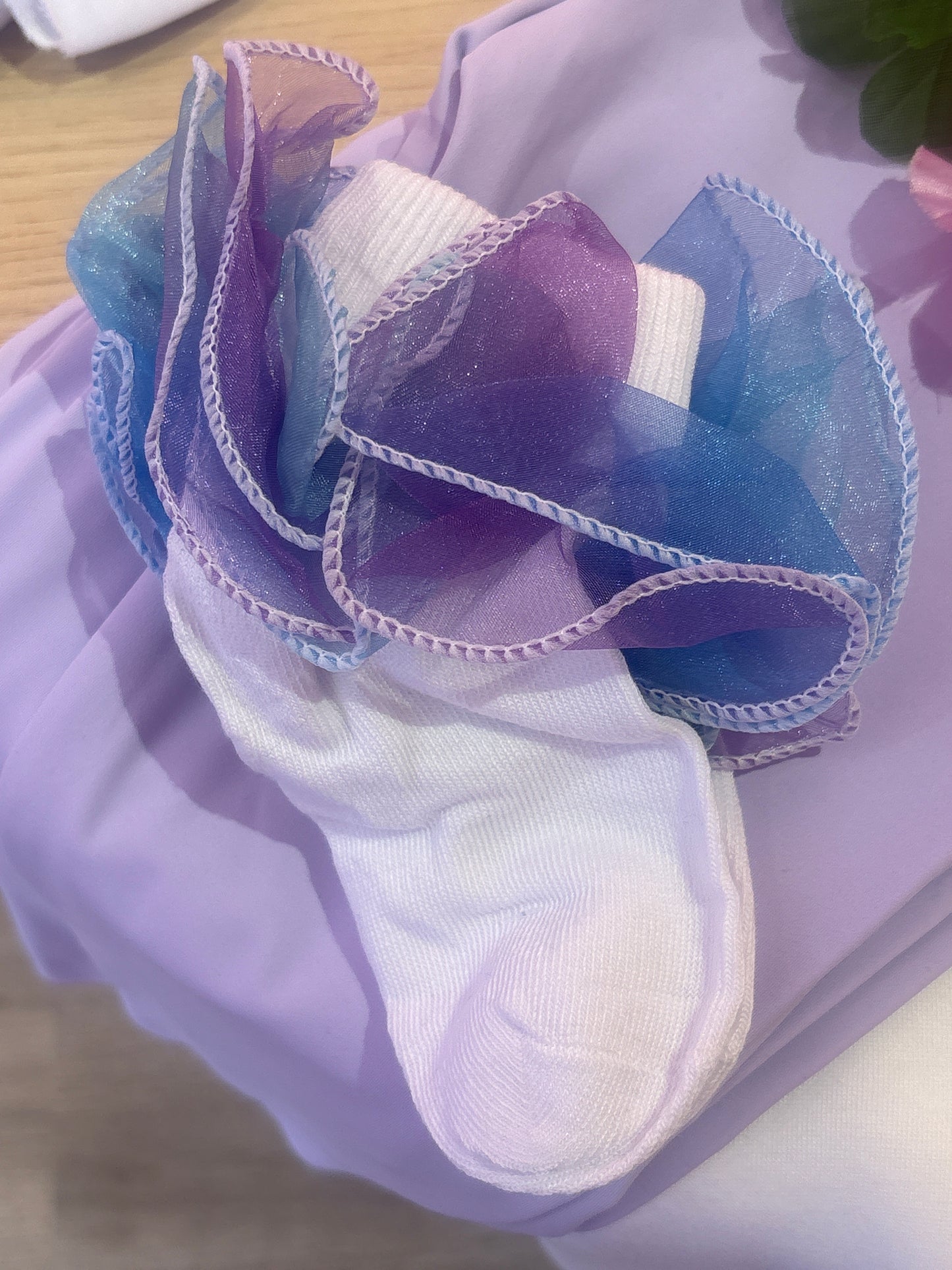 Purple & Blue Frill Socks
