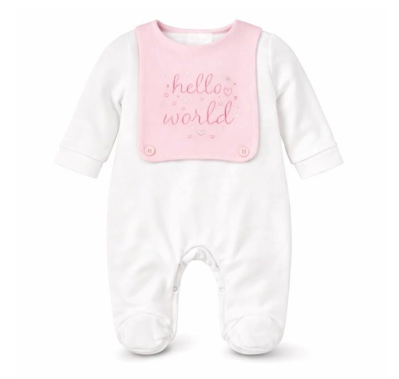 Hello World Pink Babygrow