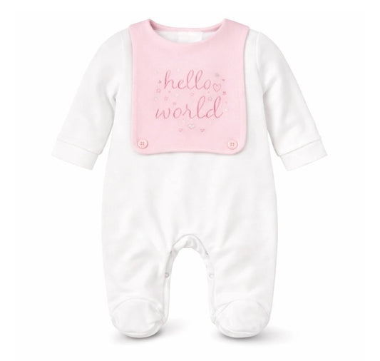 Hello World Pink Babygrow