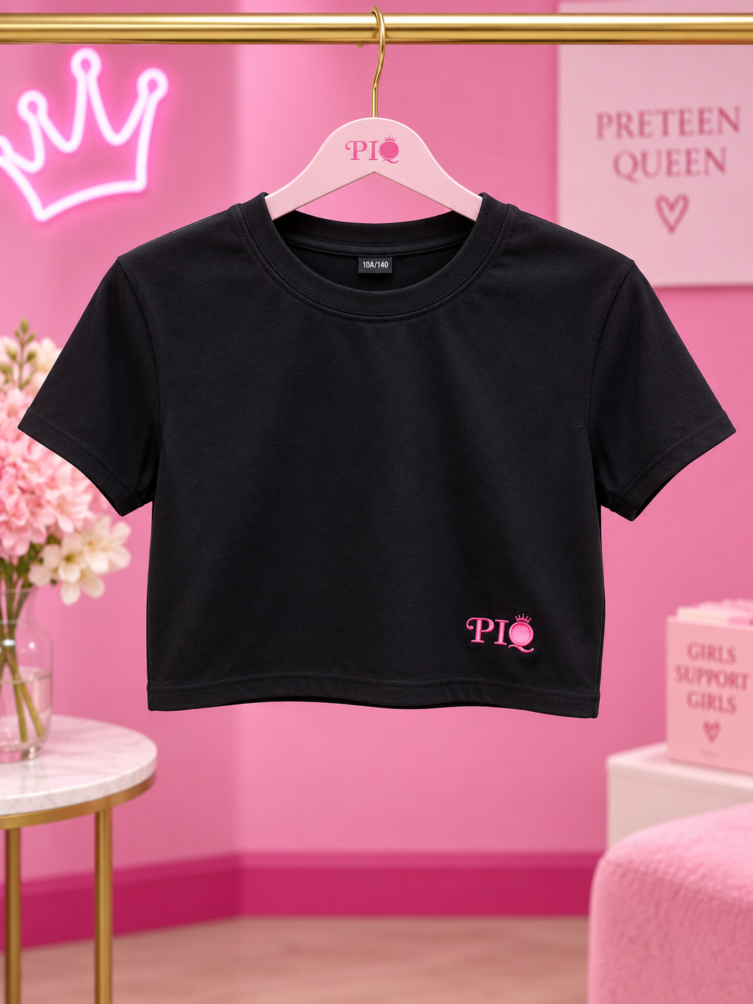 PTQ Black Cropped T