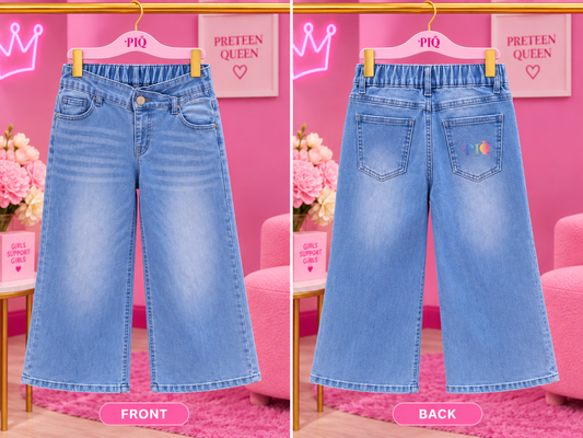 PTQ Blue Wide-Leg Jeans