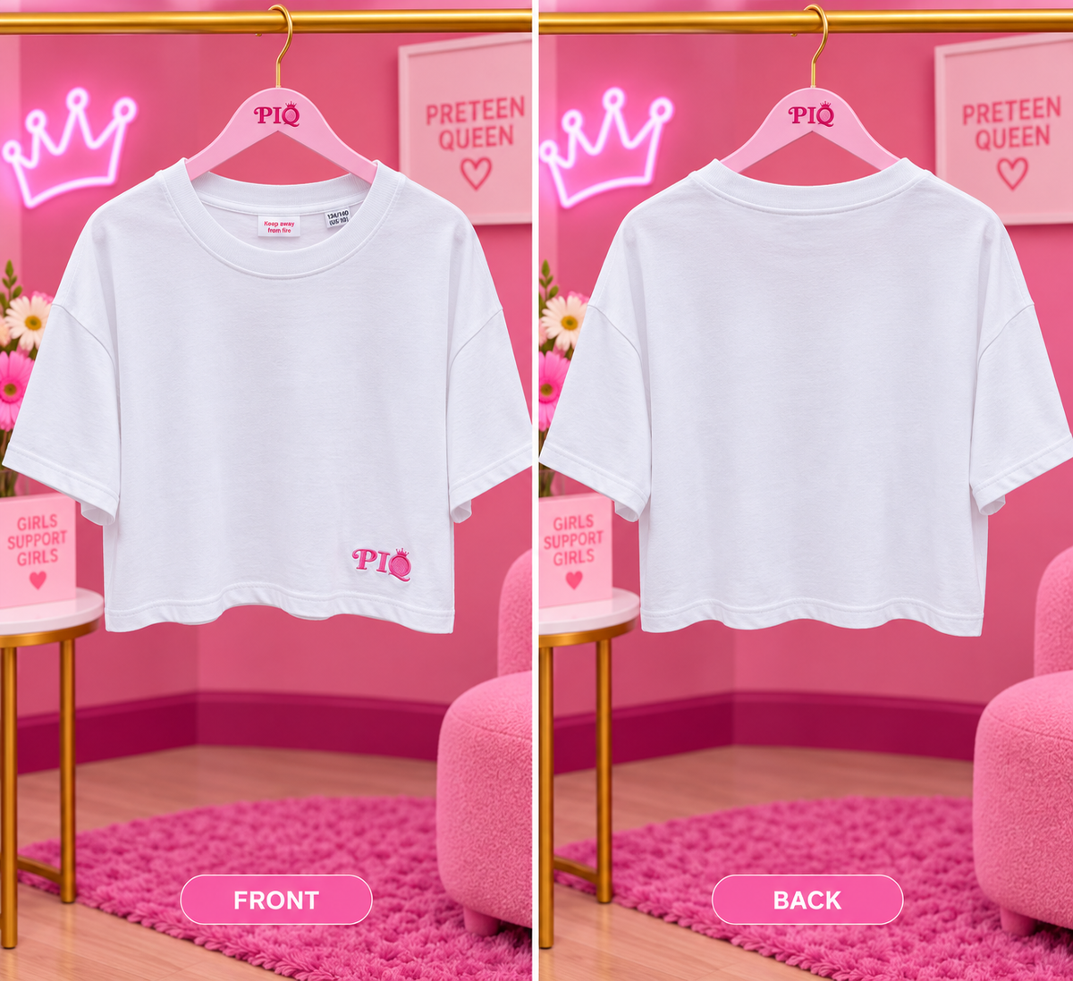 PTQ White Cropped T