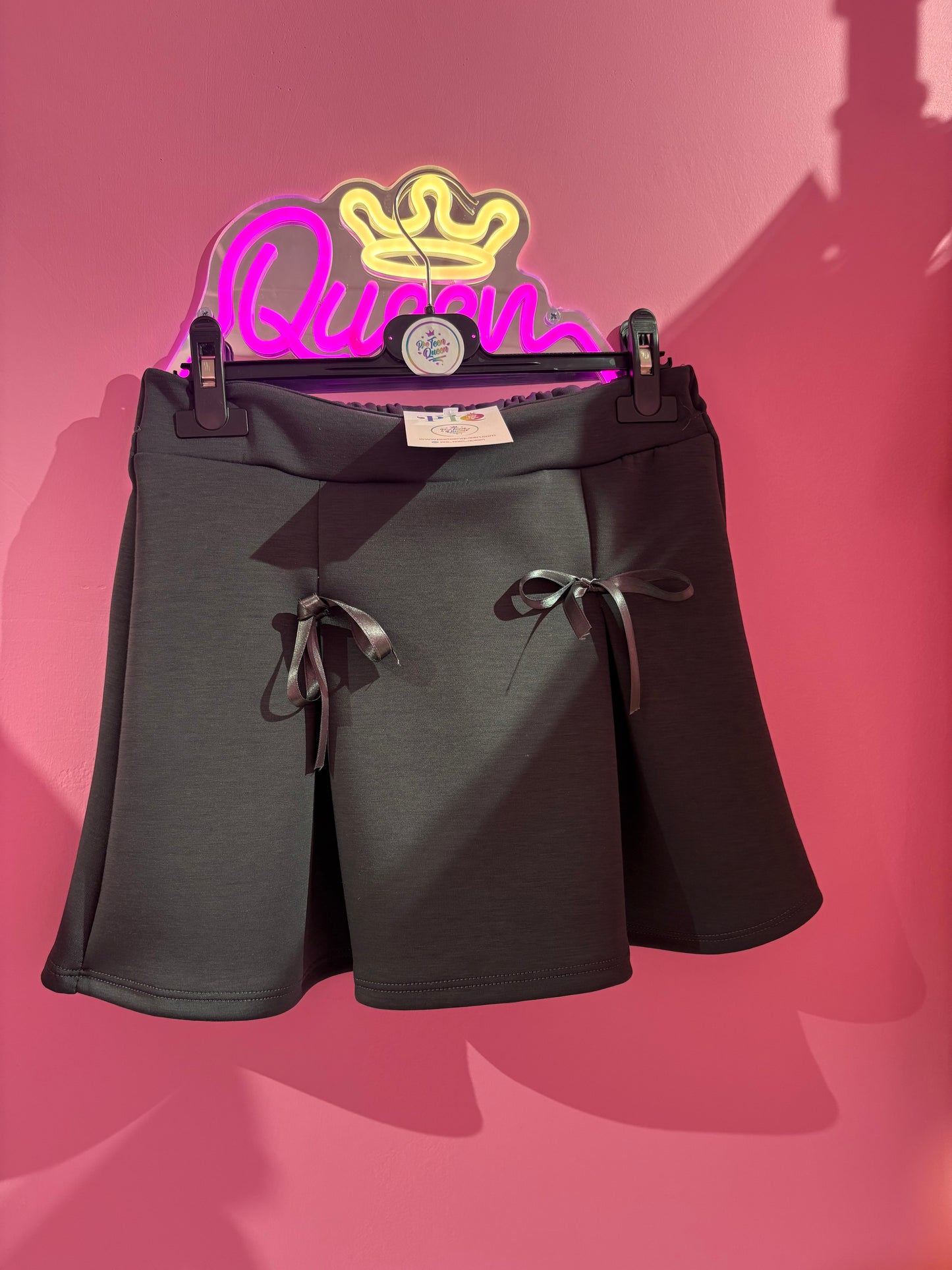 Grey Bow School Skirt
