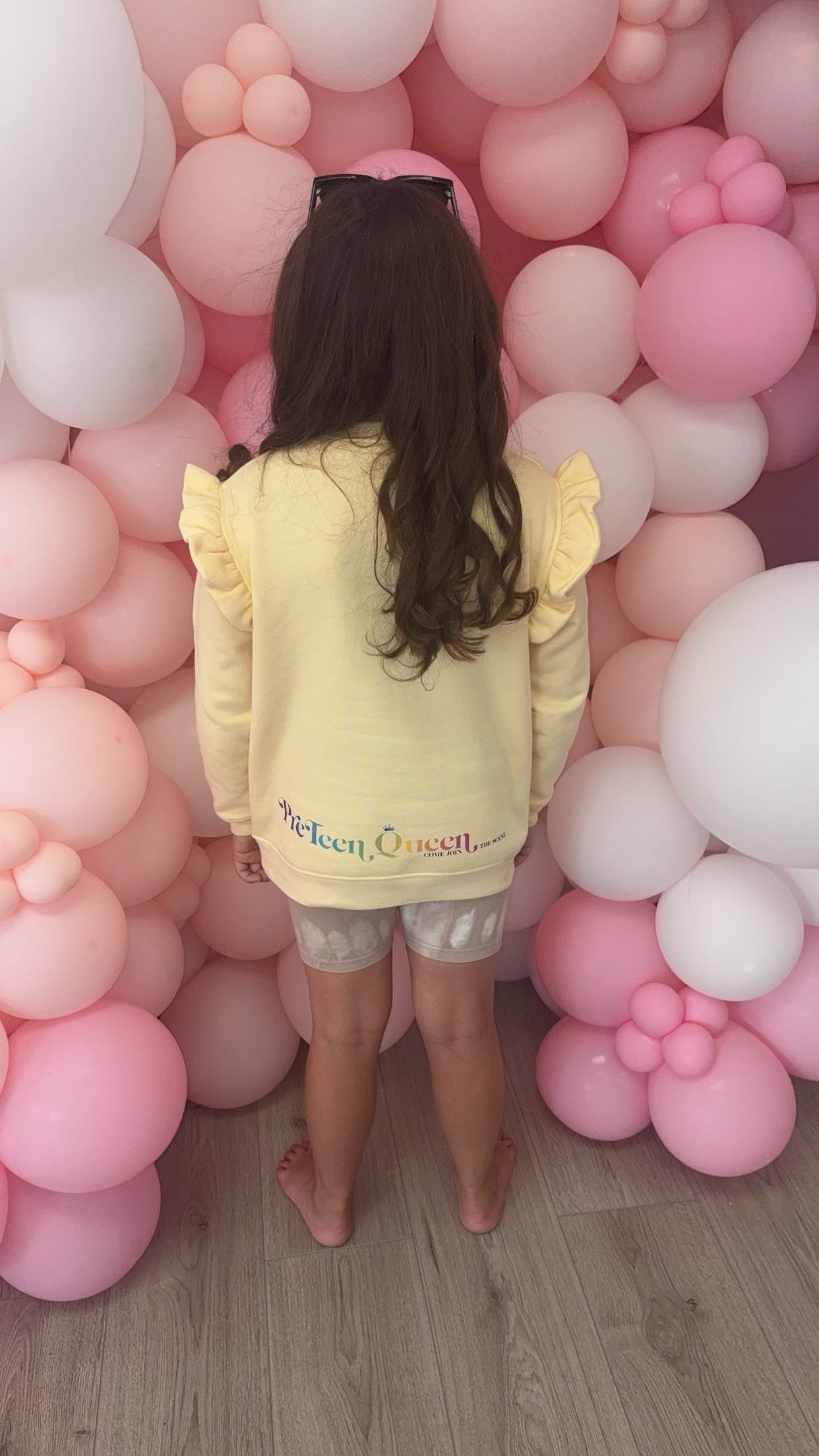 Pre Teen Queen Frill Sweater Apricot