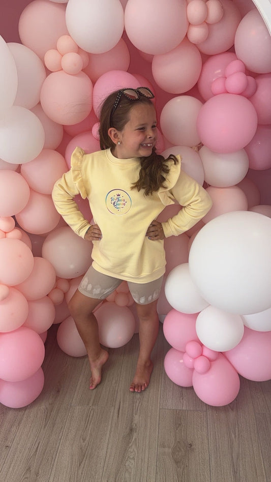 Pre Teen Queen Frill Sweater Apricot