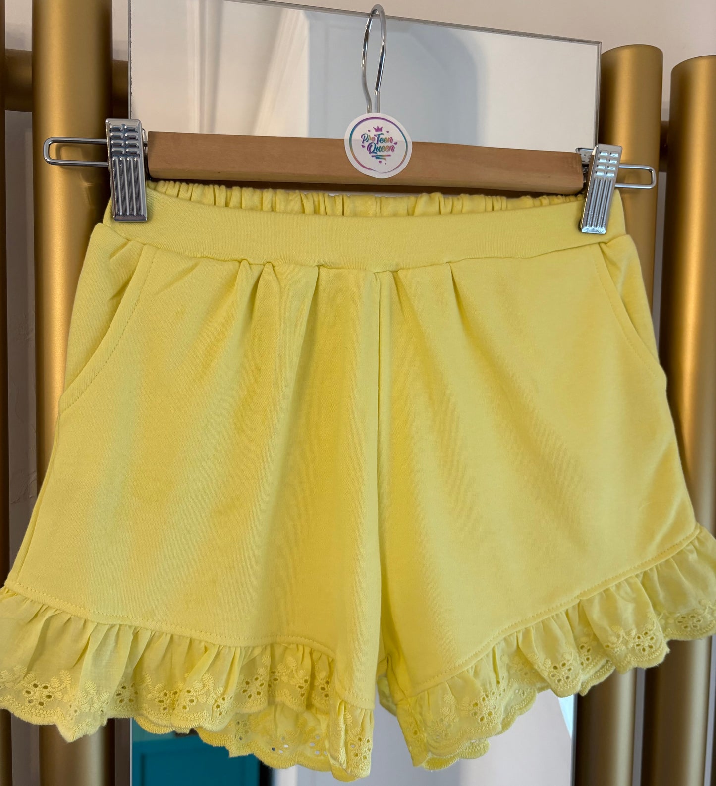 Pre Teen Queen Yellow Short Pyjamas