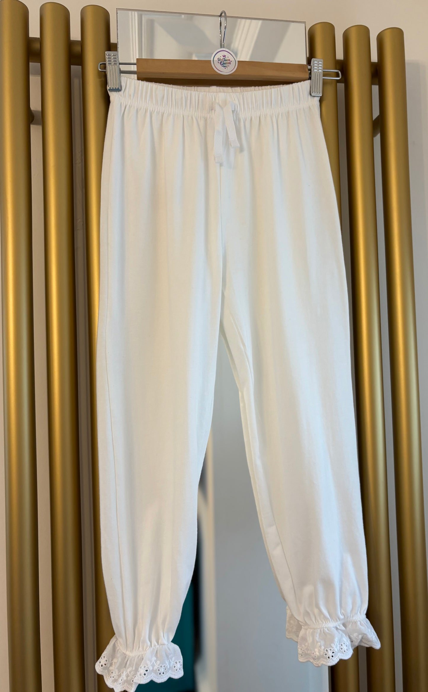 Pre Teen Queen White Frill Pyjamas