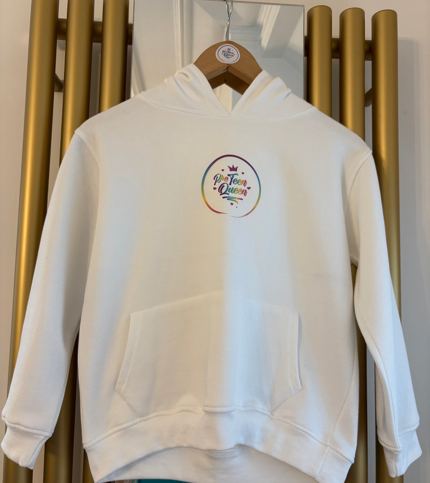 Pre Teen Queen White Hoodie