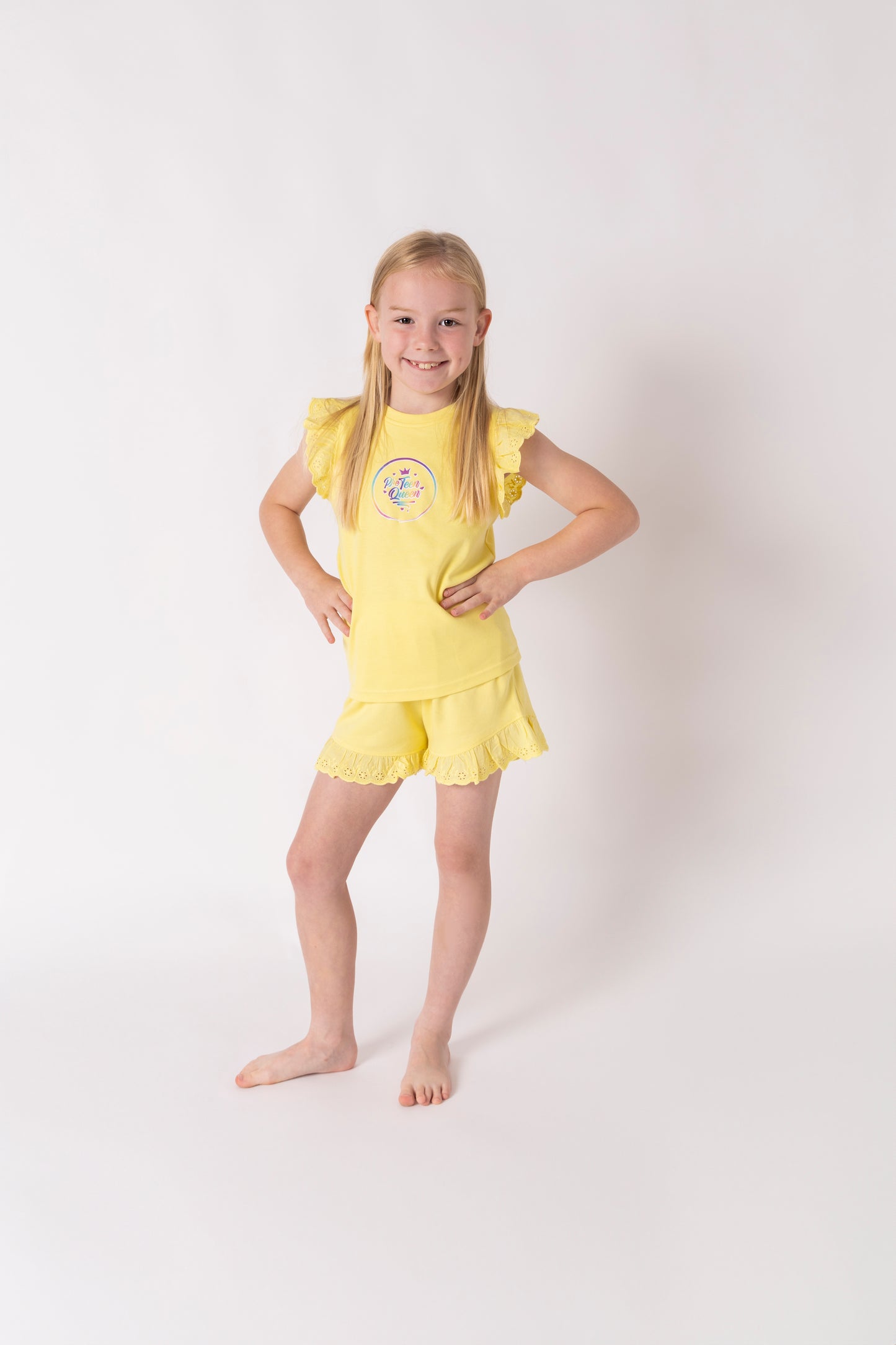 Pre Teen Queen Yellow Short Pyjamas