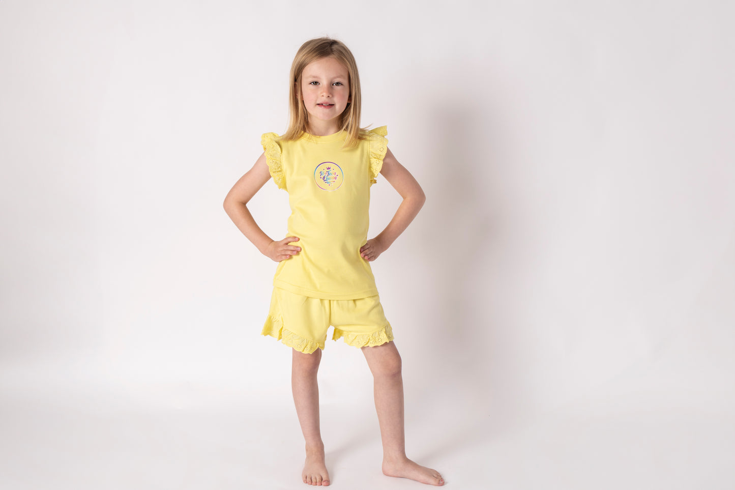 Pre Teen Queen Yellow Short Pyjamas