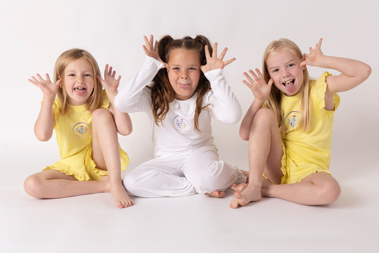 Pre Teen Queen White Frill Pyjamas