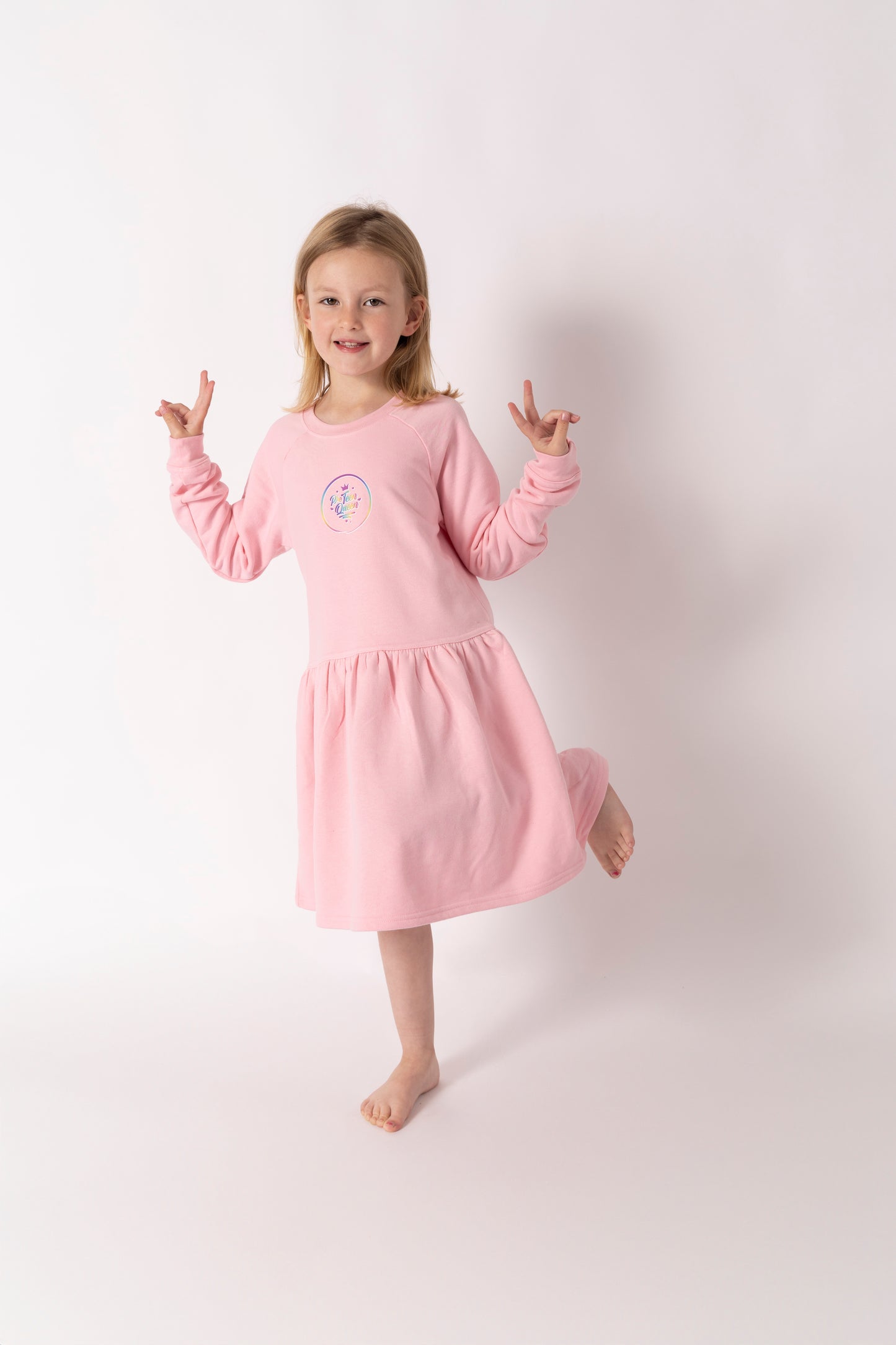 Pre Teen Queen Pink Sweat Dress
