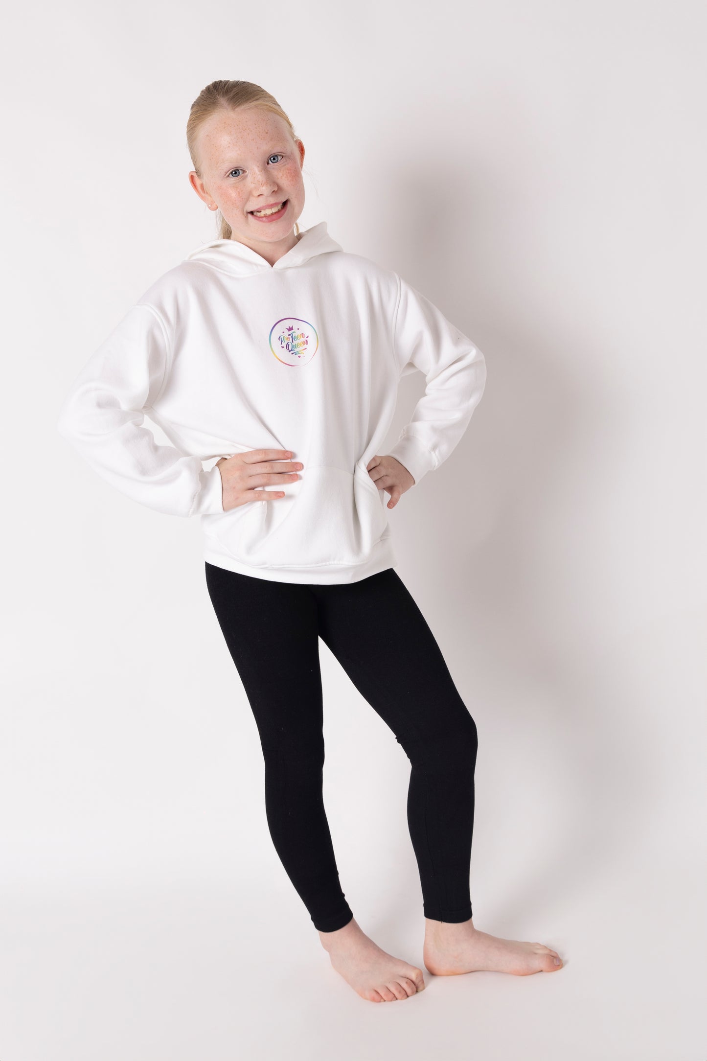 Pre Teen Queen White Hoodie