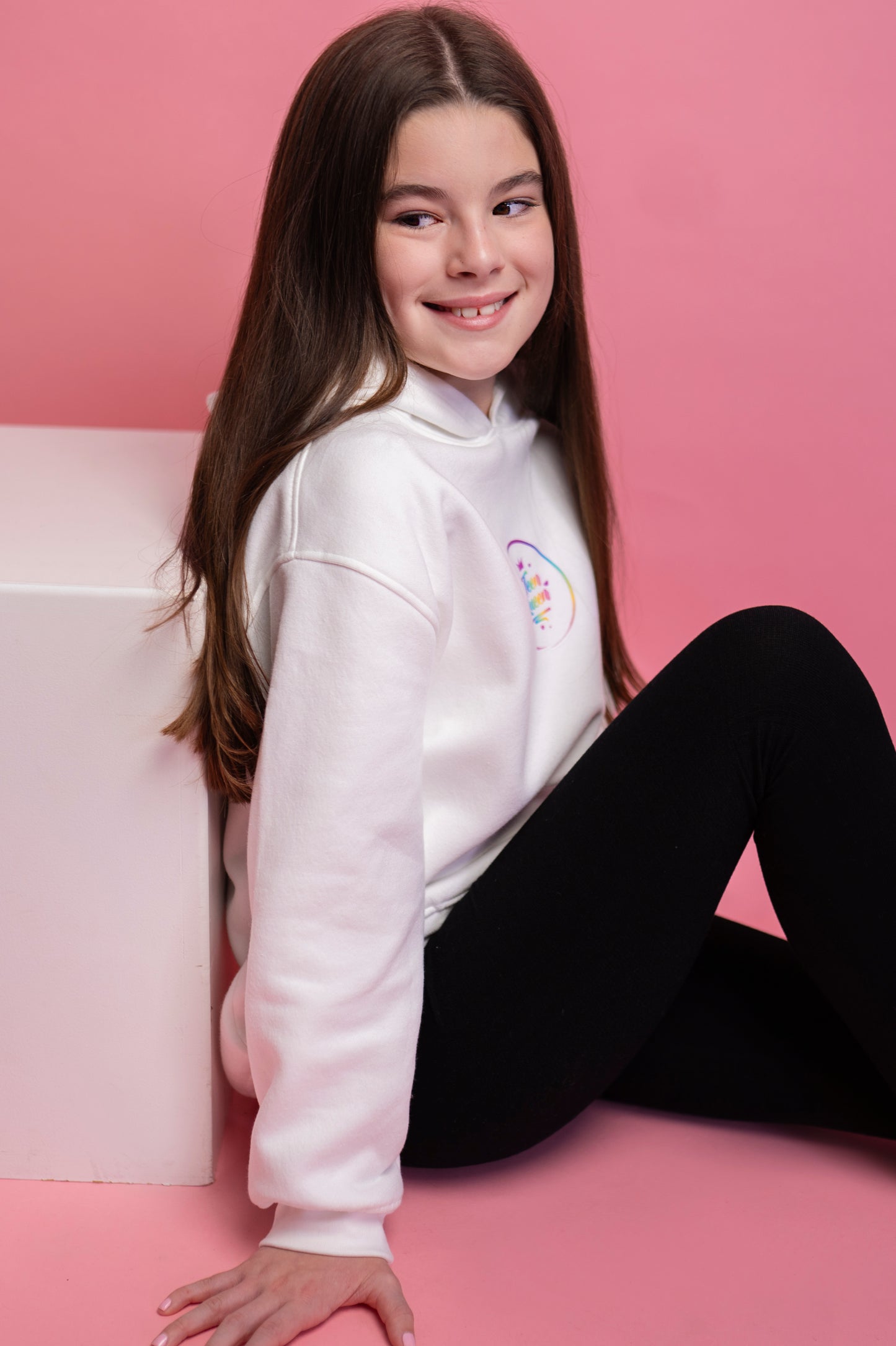 Pre Teen Queen White Hoodie