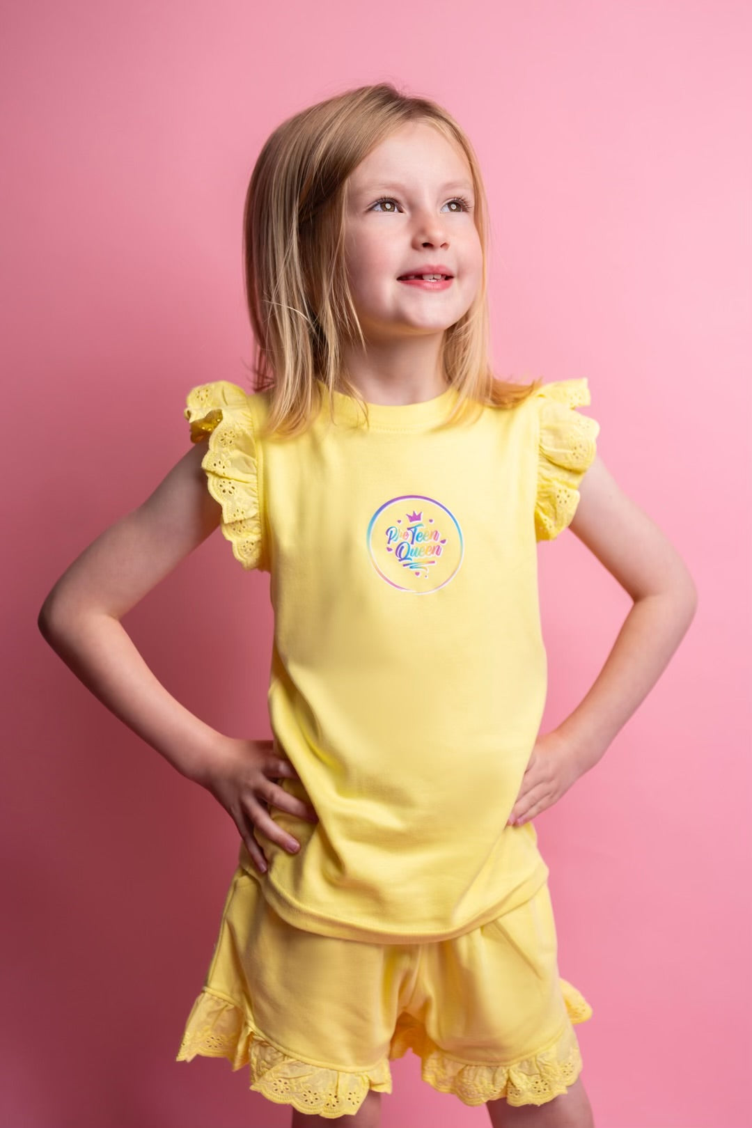 Pre Teen Queen Yellow Short Pyjamas